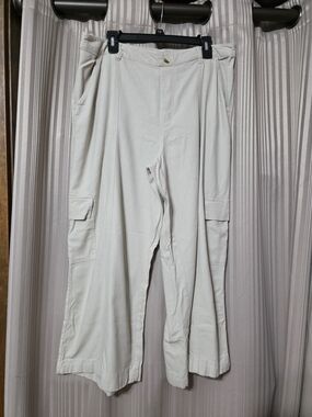 Sincerely Jules Cream Wide-Leg Cargo Track Pants